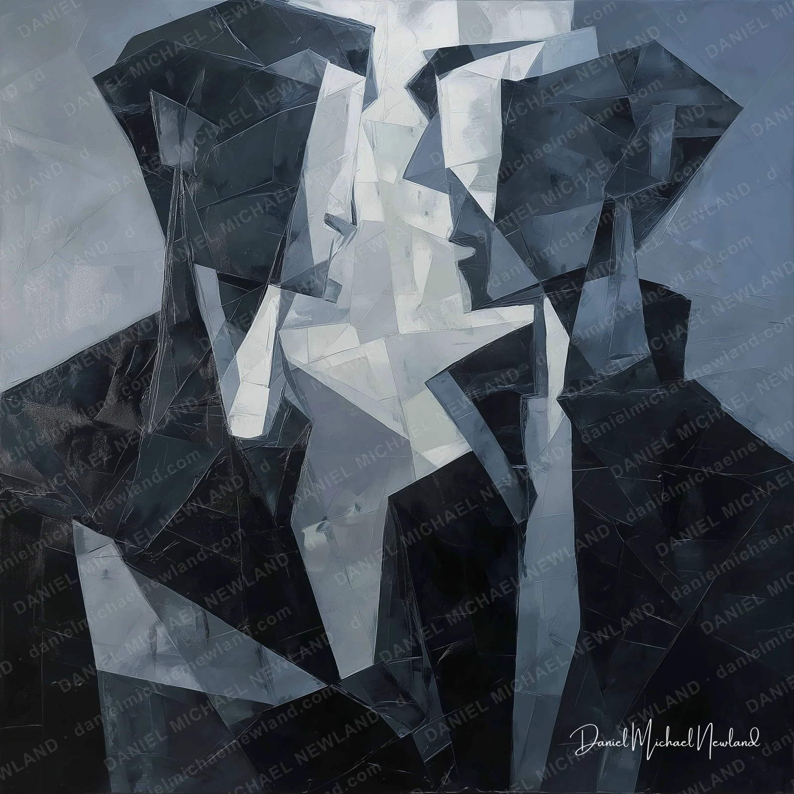 Sotto Voce, Masculine Form digital cubism artwork by Daniel Michael Newland