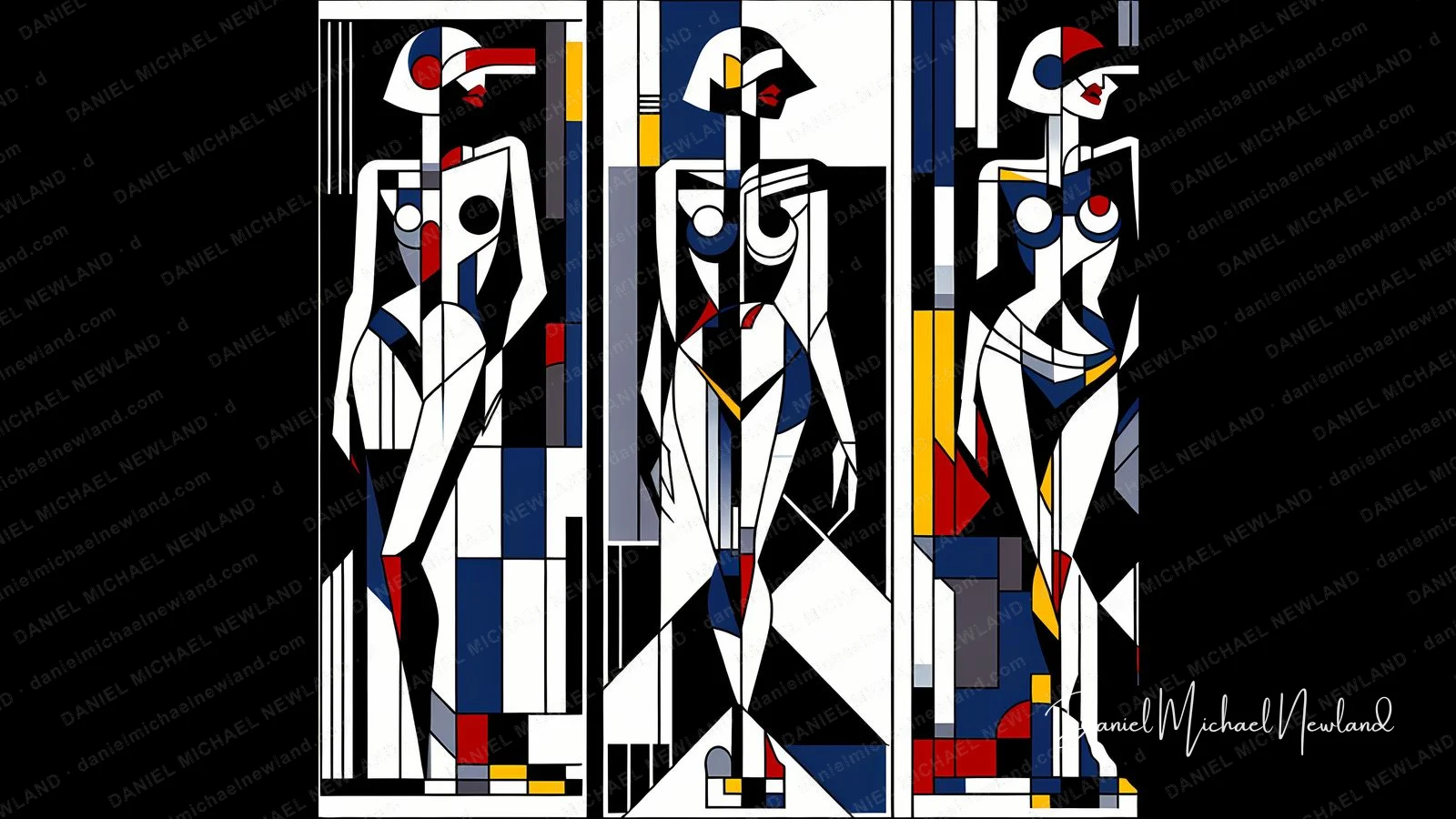 Chorus Line, Moulin Cubism digital cubism artwork by Daniel Michael Newland