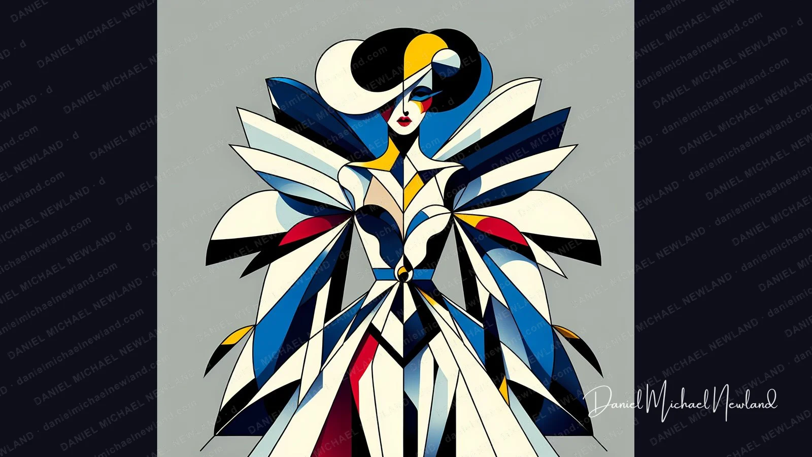 Fan Dance, Moulin Cubism digital cubism artwork by Daniel Michael Newland