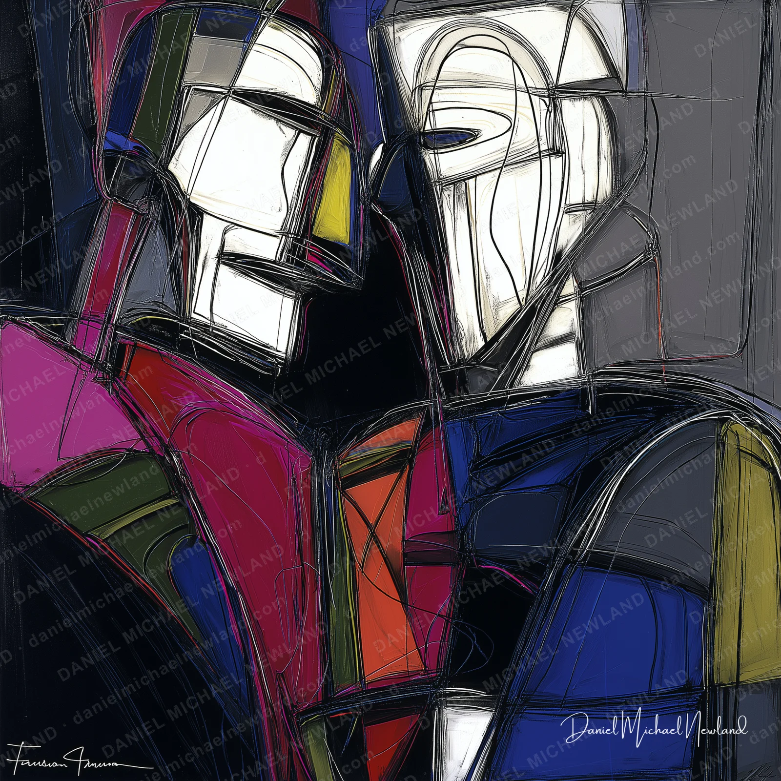 Kindred, Masculine Form digital cubism artwork by Daniel Michael Newland