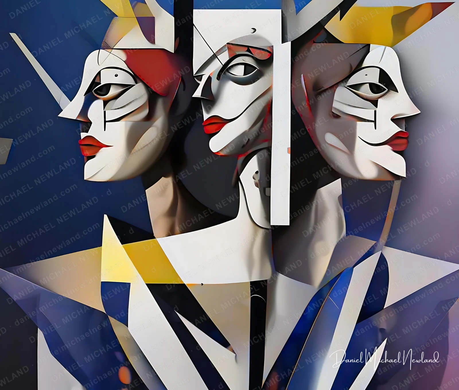Dynasty, Regalia digital cubism artwork by Daniel Michael Newland
