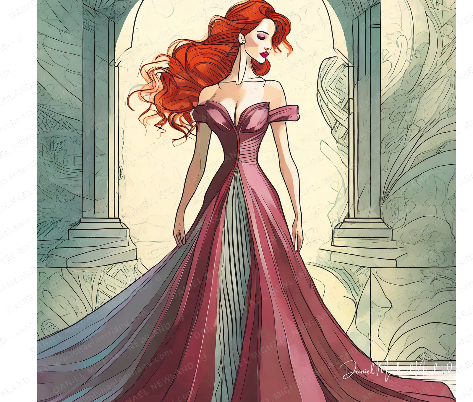 Debutante, Origins digital cubism artwork by Daniel Michael Newland