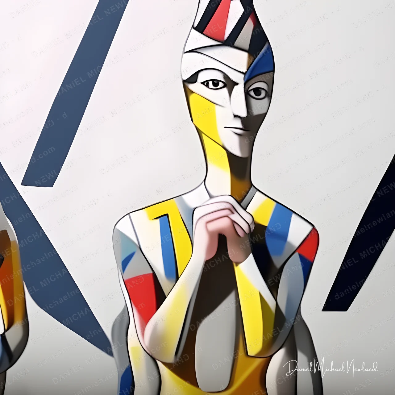 Wishful, Fractured Portraits digital cubism artwork by Daniel Michael Newland