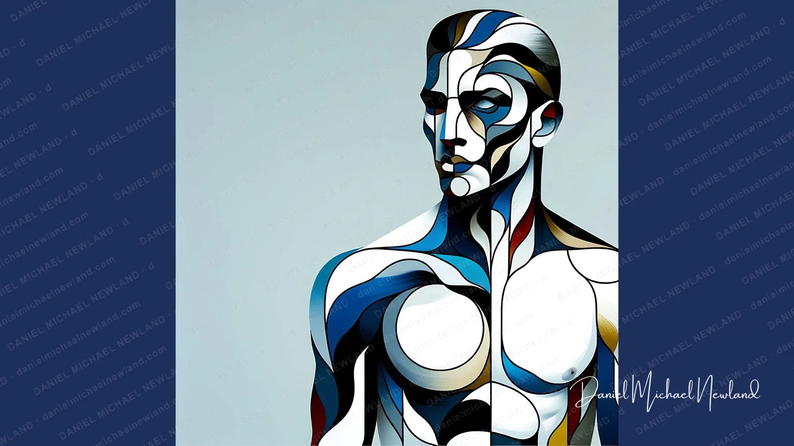 Adonis, Moulin Cubism digital cubism artwork by Daniel Michael Newland