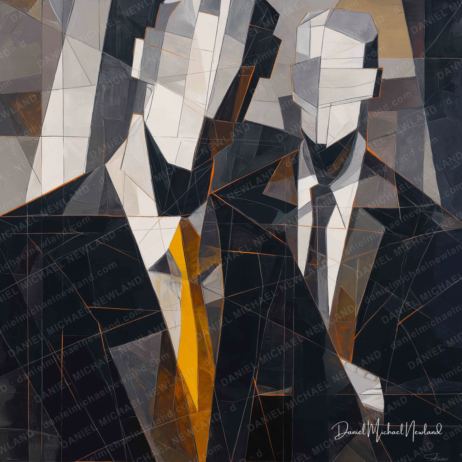 Power Tie, Masculine Form digital cubism artwork by Daniel Michael Newland