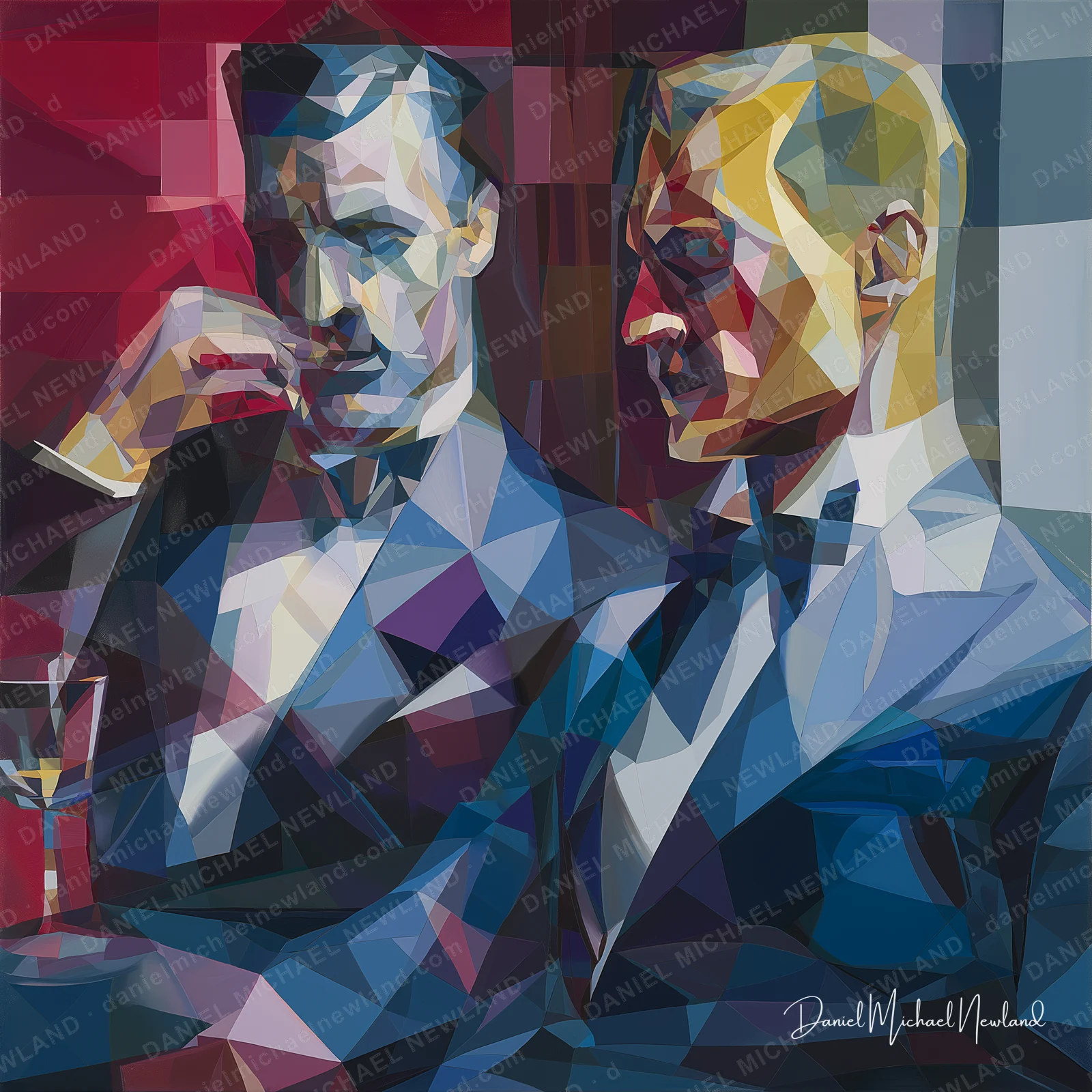 Last Round, Masculine Form digital cubism artwork by Daniel Michael Newland