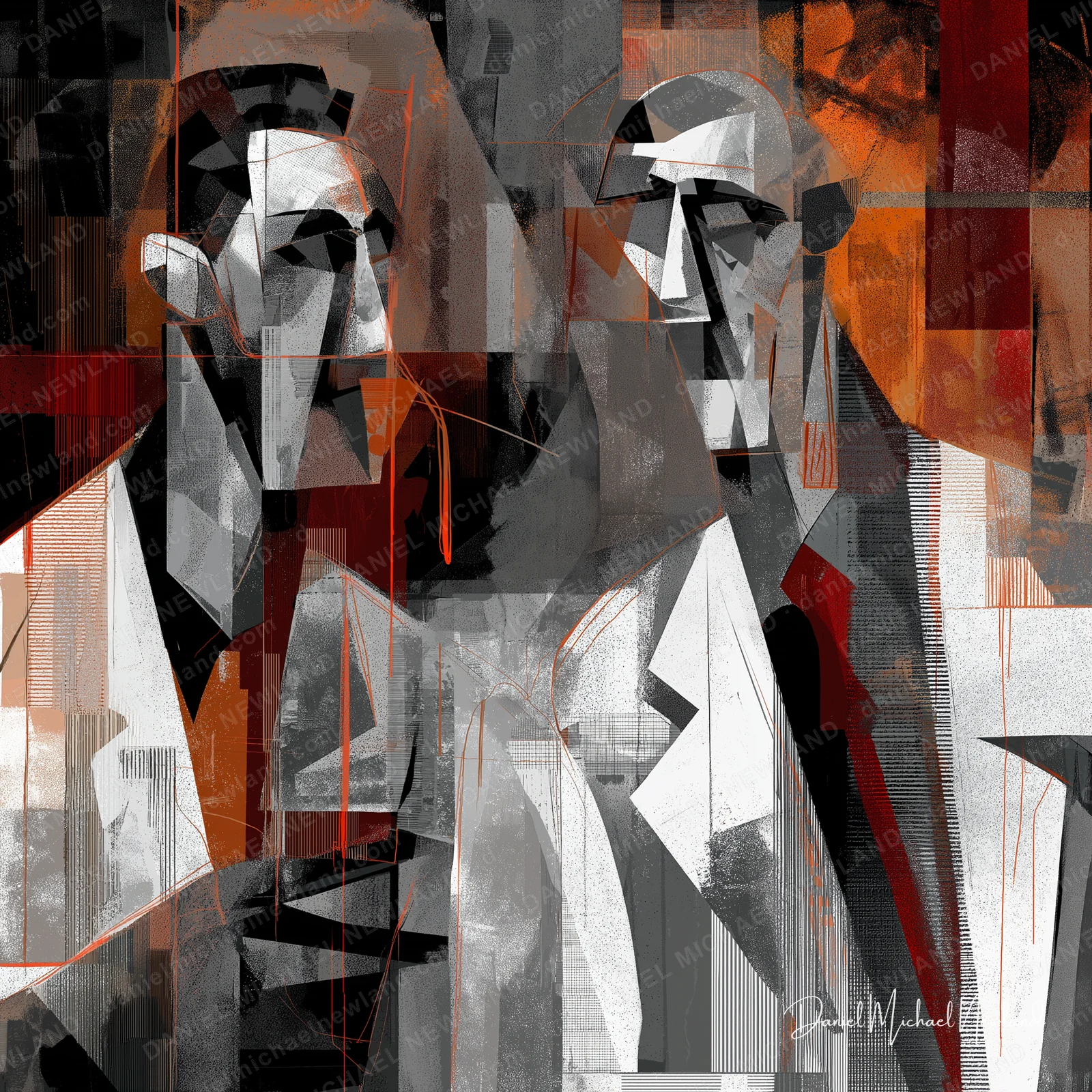 Old Guard, Masculine Form digital cubism artwork by Daniel Michael Newland