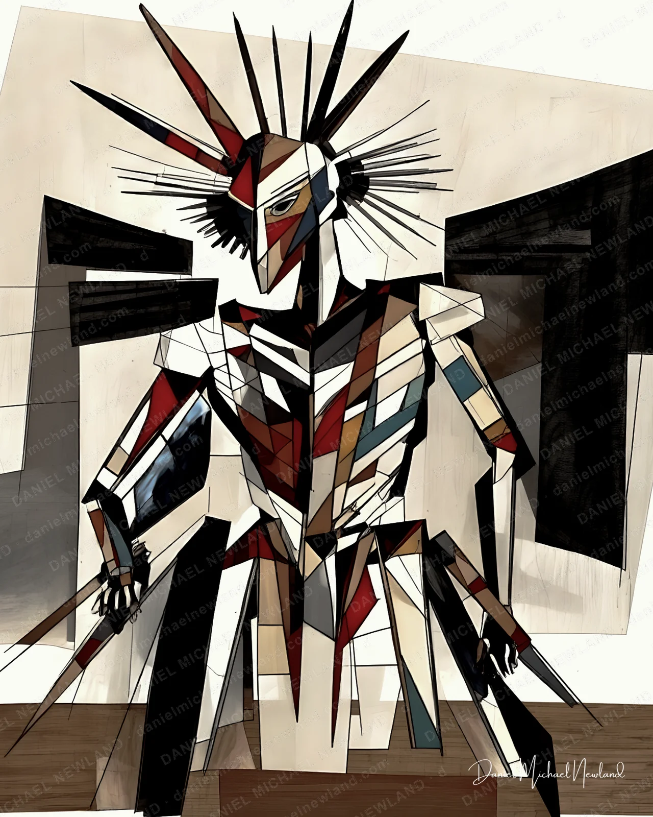 The Conjurer, Metamorphosis digital cubism artwork by Daniel Michael Newland