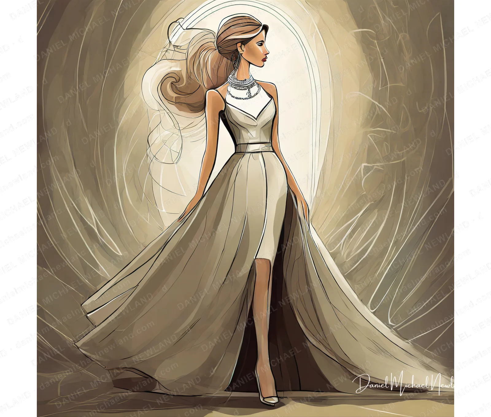 Champagne, Origins digital cubism artwork by Daniel Michael Newland