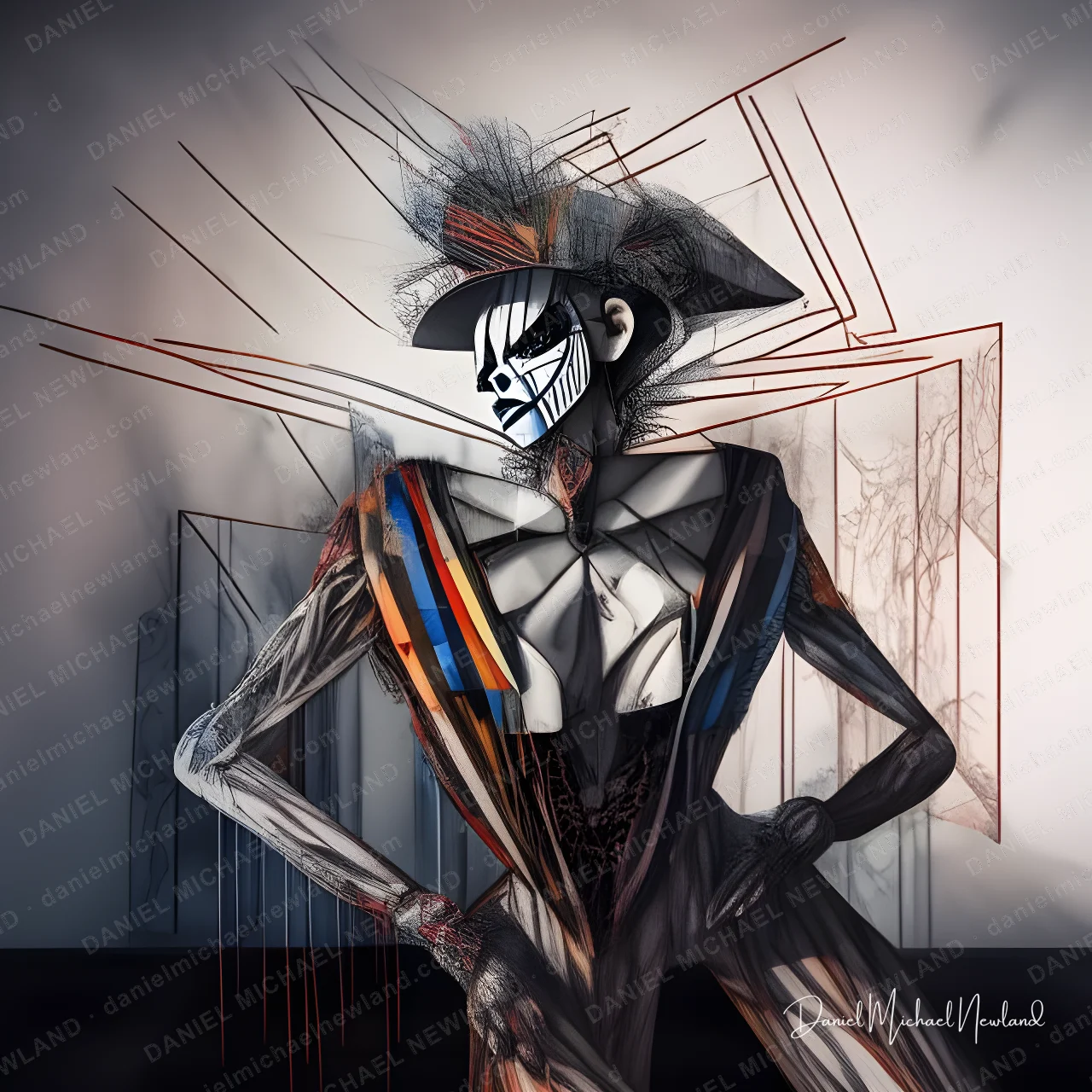 Chieftain, Infinite Forms digital cubism artwork by Daniel Michael Newland