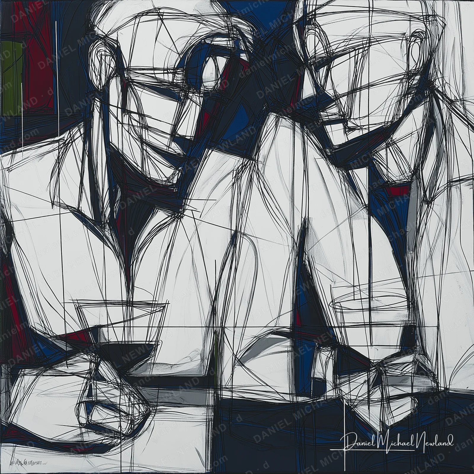 Close Quarters, Masculine Form digital cubism artwork by Daniel Michael Newland