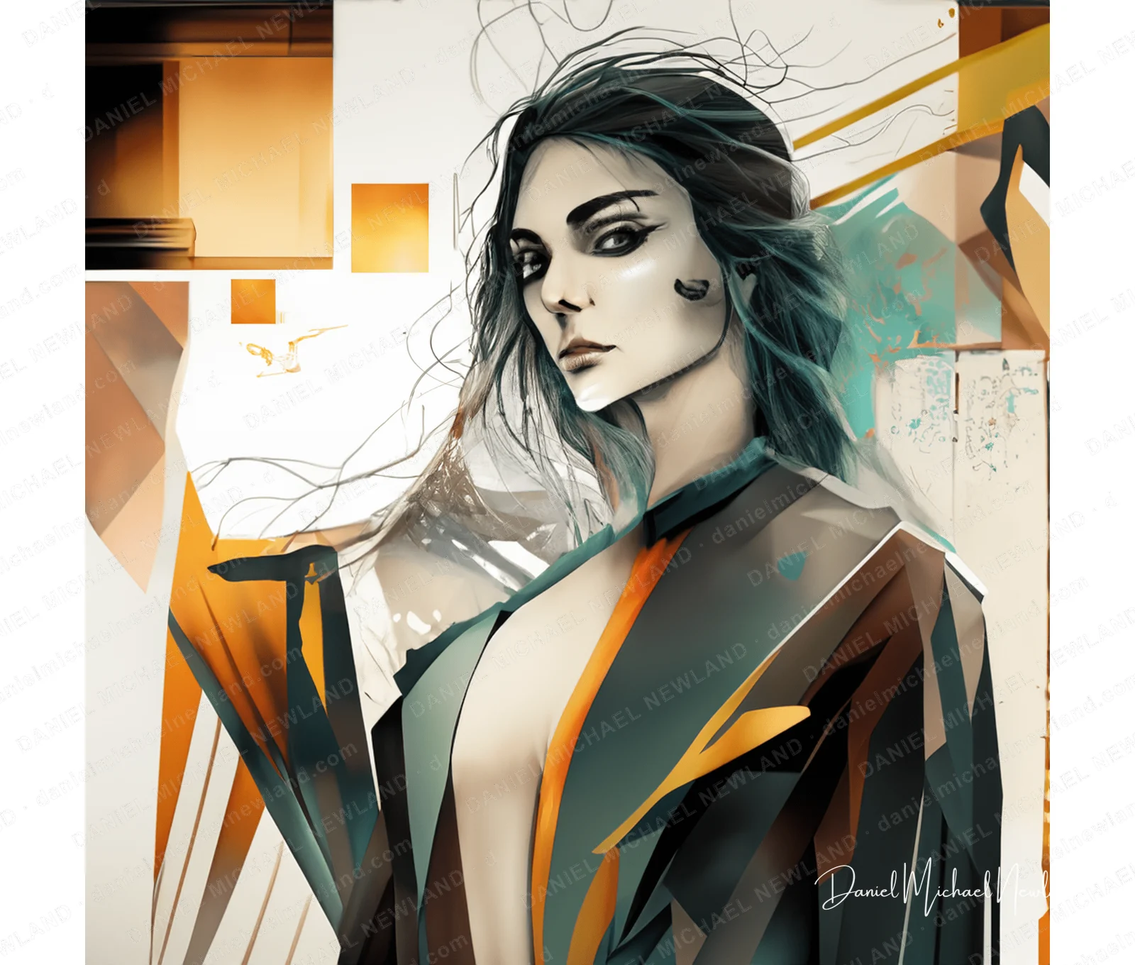 Smolder, Origins digital cubism artwork by Daniel Michael Newland
