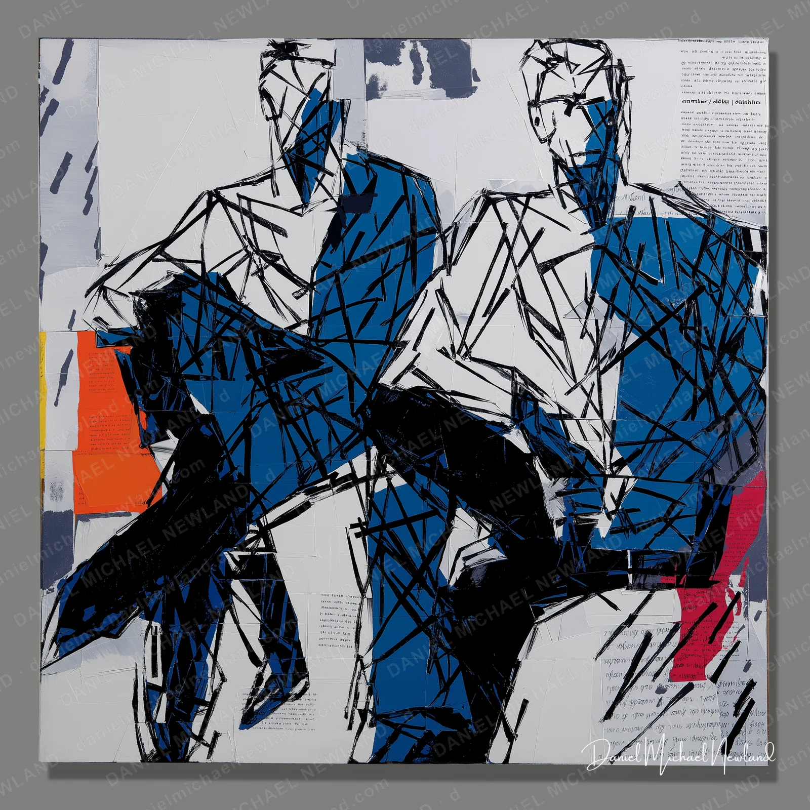 Headlines, Masculine Form digital cubism artwork by Daniel Michael Newland