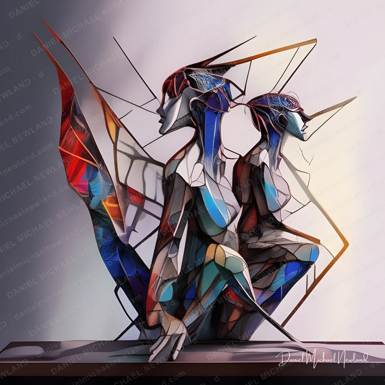 Mariposa, Infinite Forms digital cubism artwork by Daniel Michael Newland