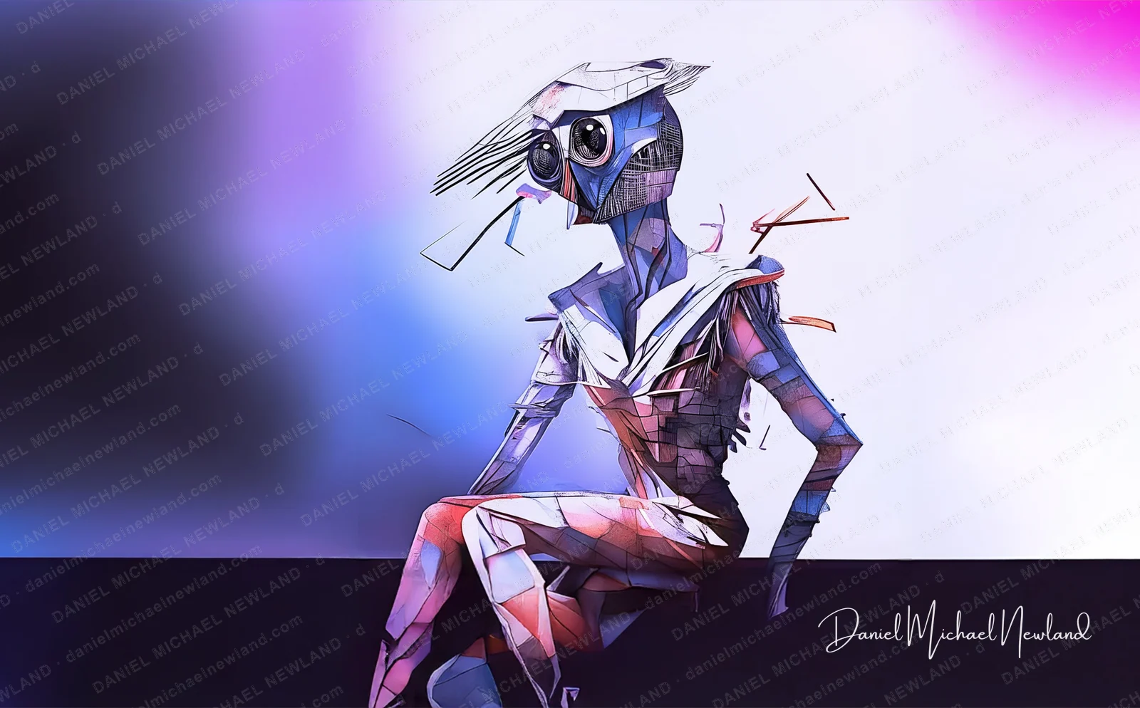 Moth, Infinite Forms digital cubism artwork by Daniel Michael Newland