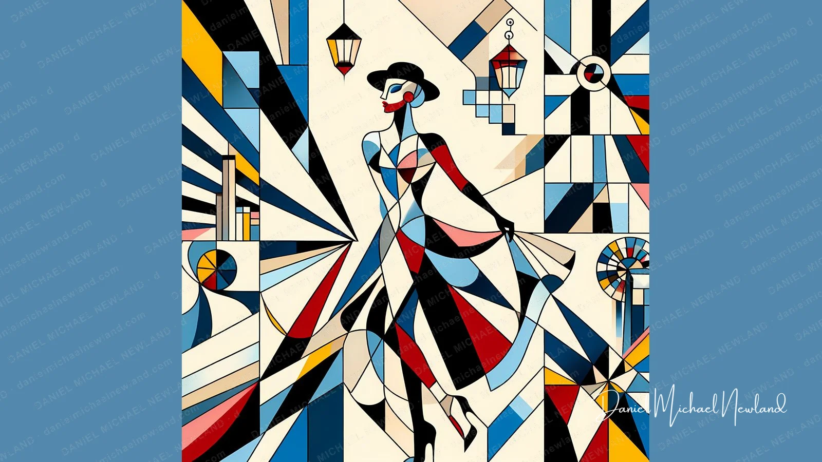 The Promenade, Moulin Cubism digital cubism artwork by Daniel Michael Newland