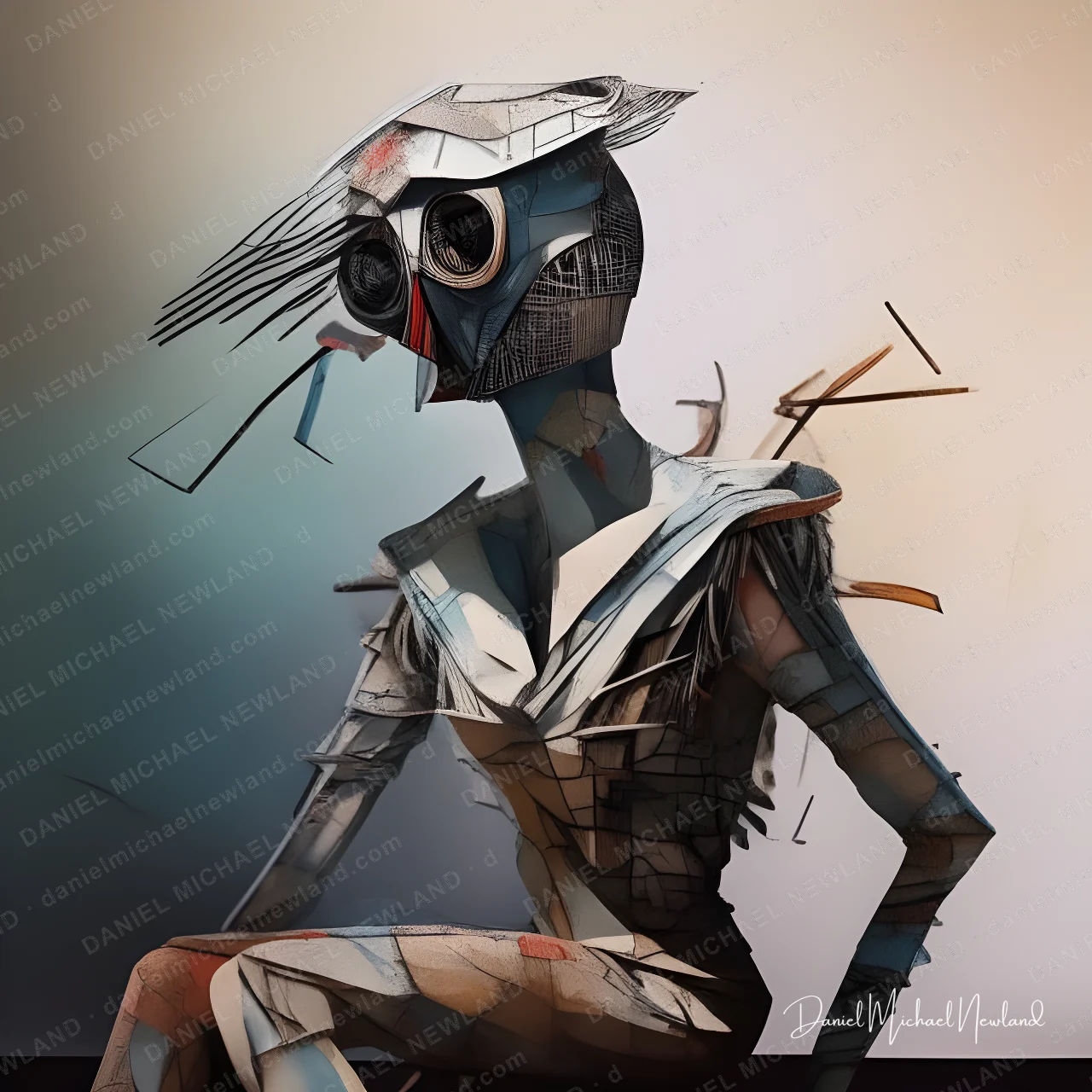 Origami, Infinite Forms digital cubism artwork by Daniel Michael Newland