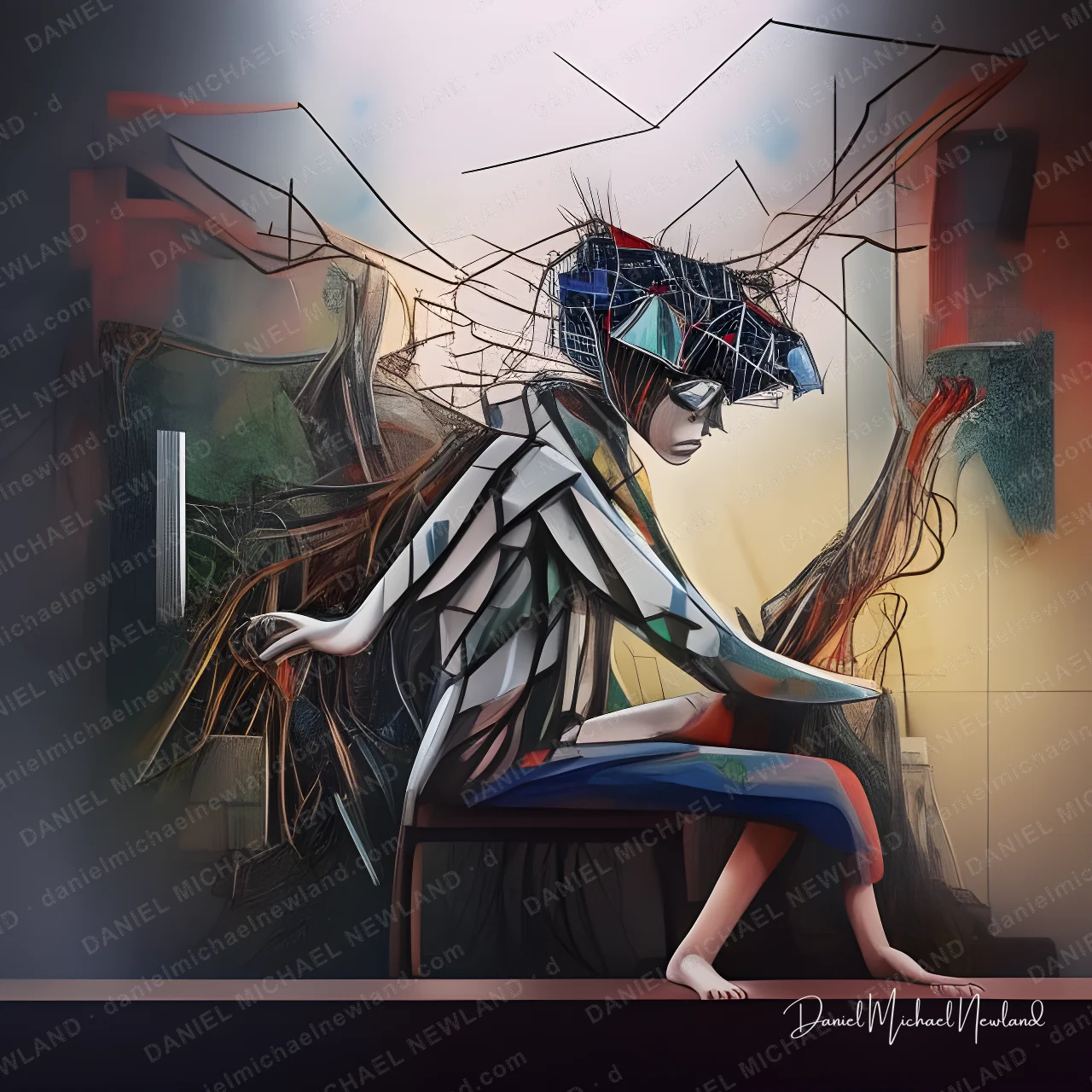 Breaking Point, Infinite Forms digital cubism artwork by Daniel Michael Newland