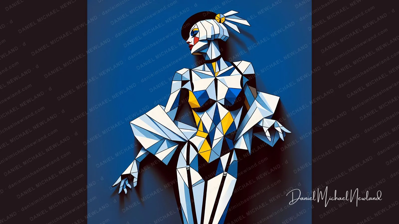 Columbine, Moulin Cubism digital cubism artwork by Daniel Michael Newland