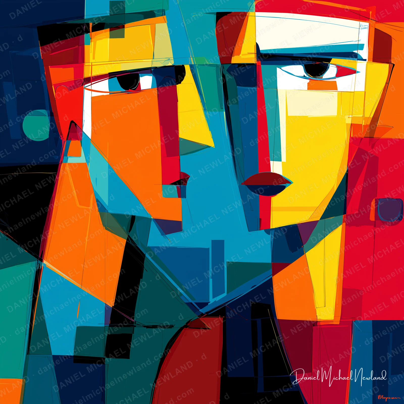 The Look, Masculine Form digital cubism artwork by Daniel Michael Newland
