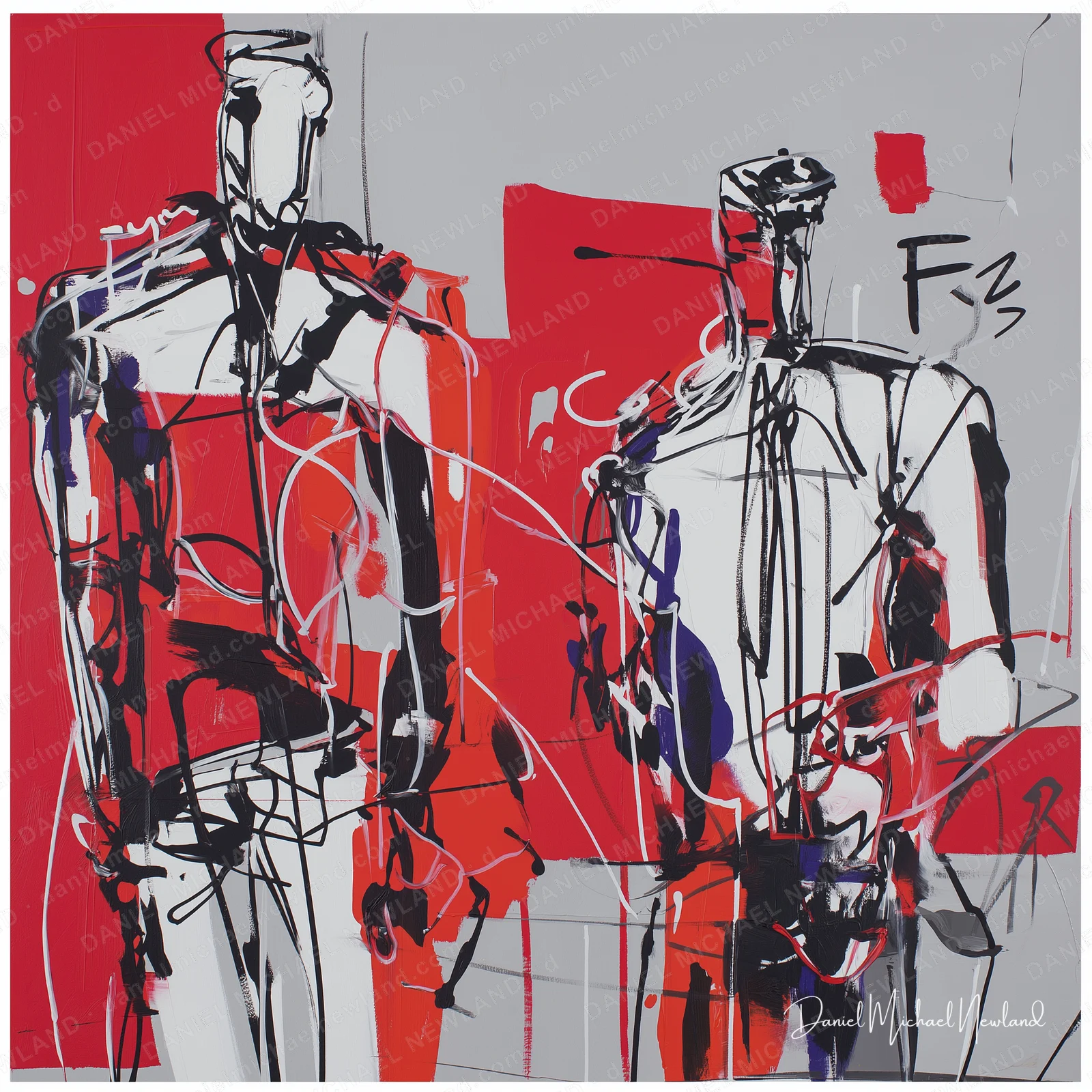 Live Wire, Masculine Form digital cubism artwork by Daniel Michael Newland