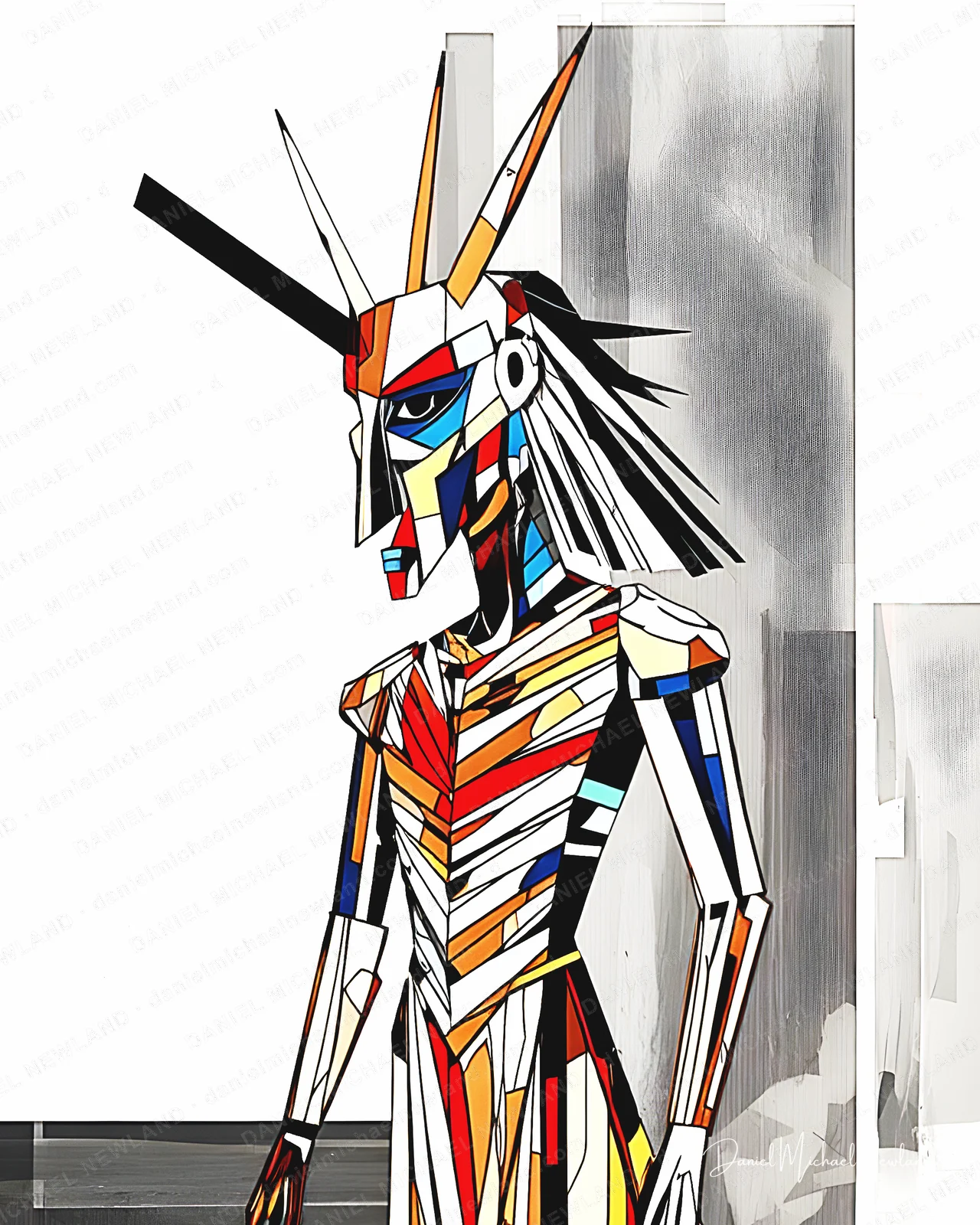 The Hunter, Metamorphosis digital cubism artwork by Daniel Michael Newland